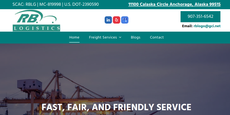 Alaska LTL Freight Shipping website screenshot