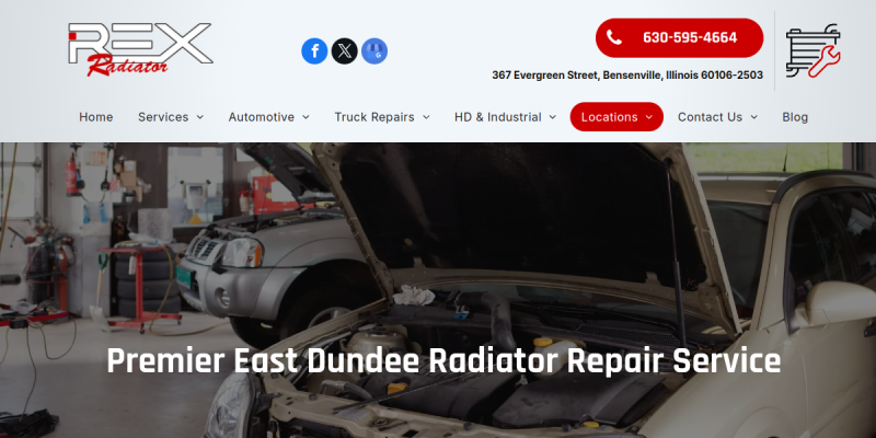 Truck Radiator Repair Service East Dundee IL website screenshot