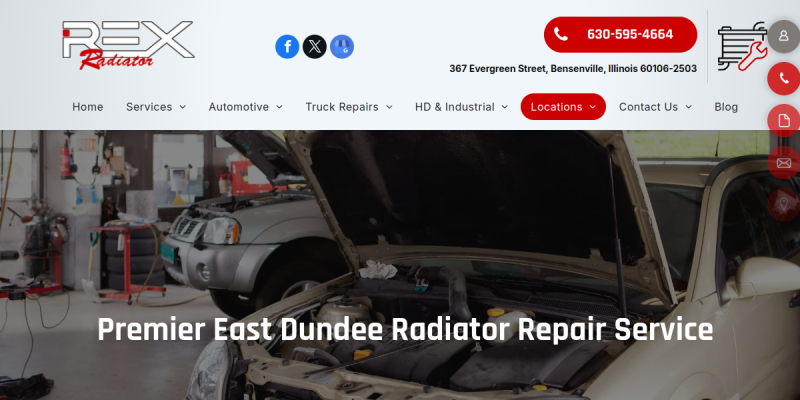 Radiator Repair Service East Dundee IL website screenshot