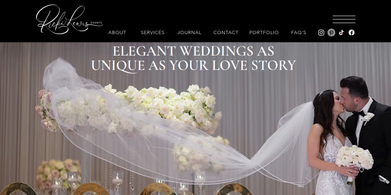 Wedding Planning Company Los Angeles CA website screenshot