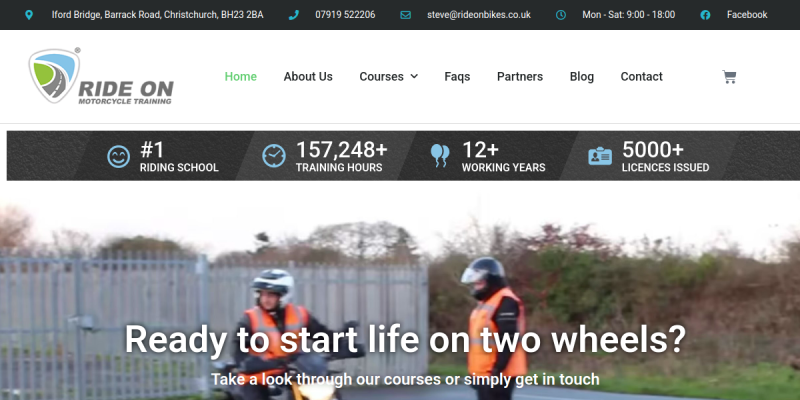 Ride On Bikes website
