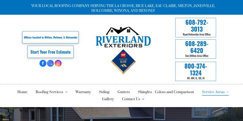 Roof Replacement Onalaska website screenshot
