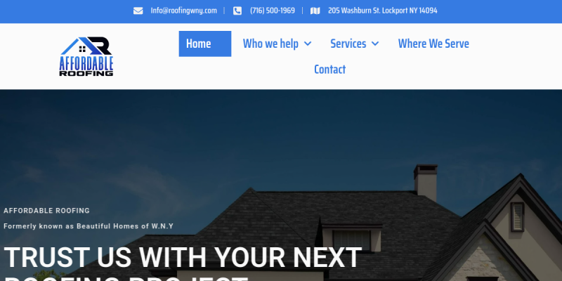 Budgeting Smartly for Roof Installation in Lockport NY website screenshot
