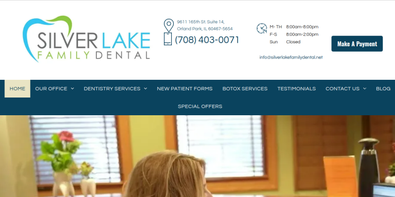 Dentist Office Orland Park Il website screenshot