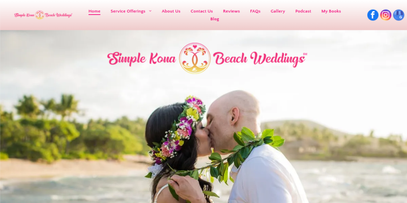 Wedding Event Planner Waikoloa Beach HI website screenshot