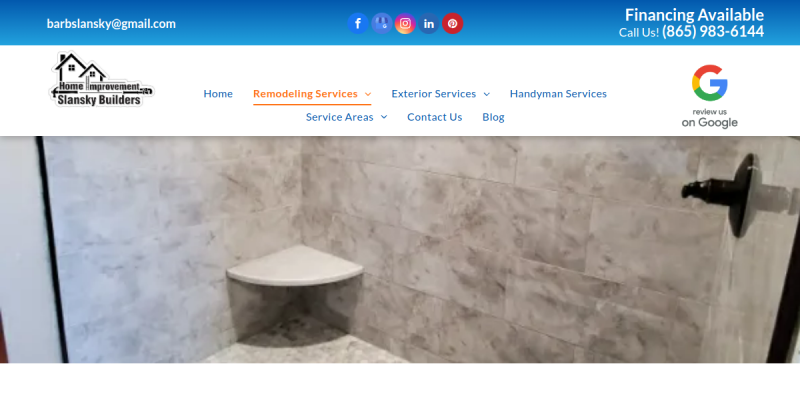 Bathroom Remodeling Services Knoxville TN website screenshot
