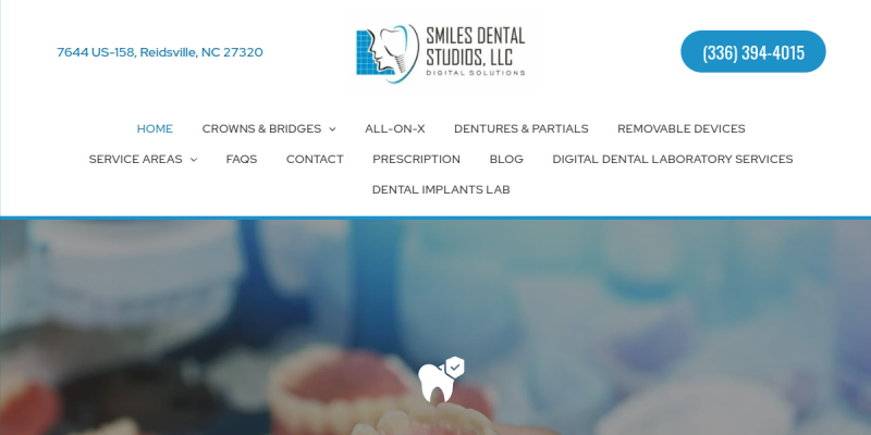 Dental Implants Lab Greensboro NC website screenshot