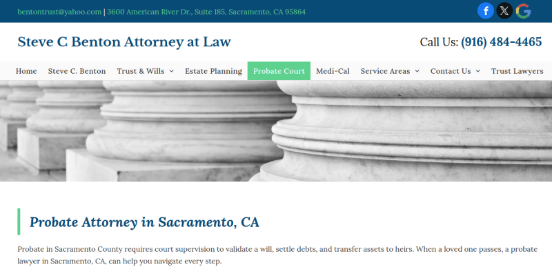 Probate Attorney Elk Grove CA website screenshot