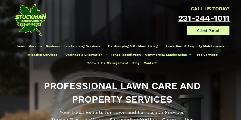 Commercial Landscaping Services Boyne City MI website screenshot