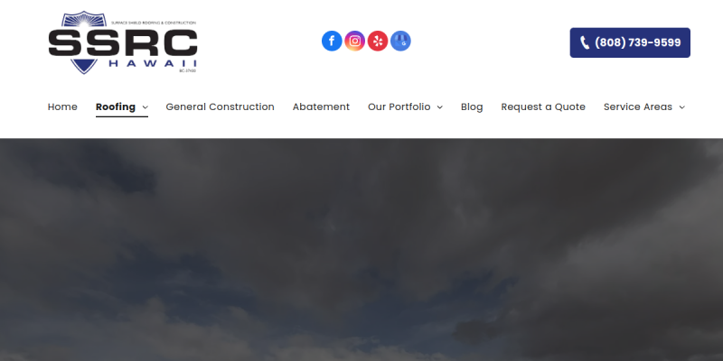 Residential Roofing Contractor Honolulu HI website screenshot