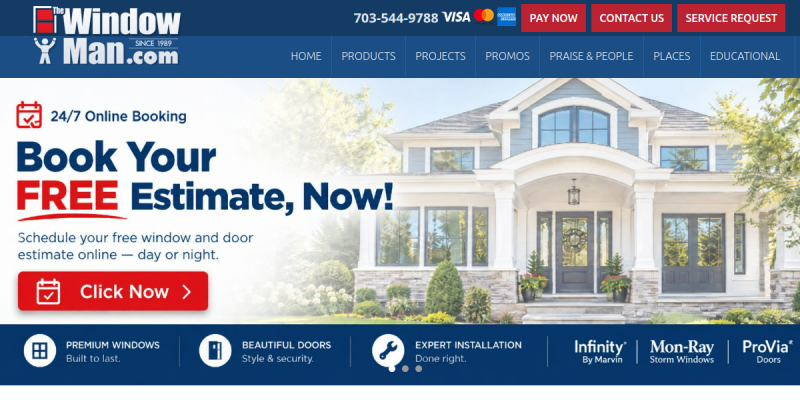 For Replacement Windows In Alexandria VA Visit The Window Man website screenshot