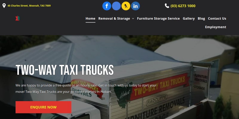 Residential Furniture Removal Burnie North West TAS website screenshot
