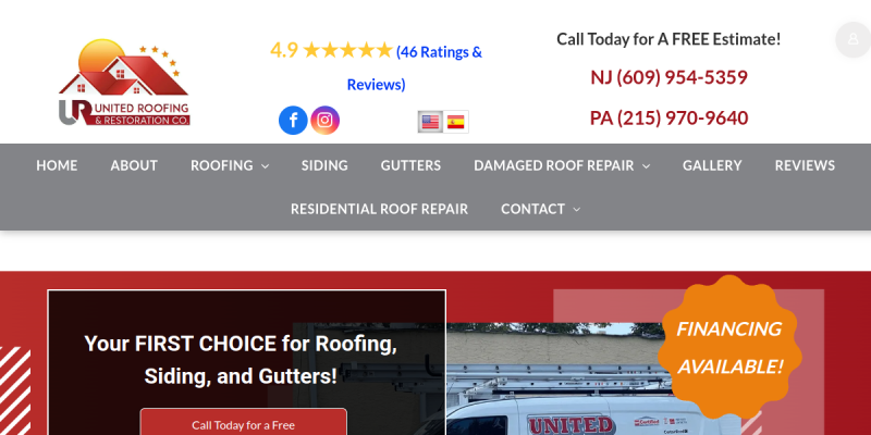 Residential Roof Repair Levittown Pa website screenshot