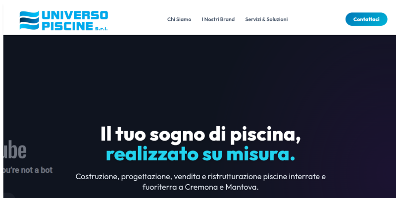 Anteprima del sito web Universo Piscine SRL realizzato da MT&C Communications