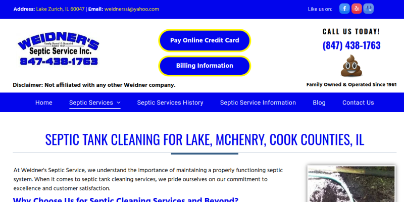 Septic System Maintenance Crystal Lake Il website screenshot