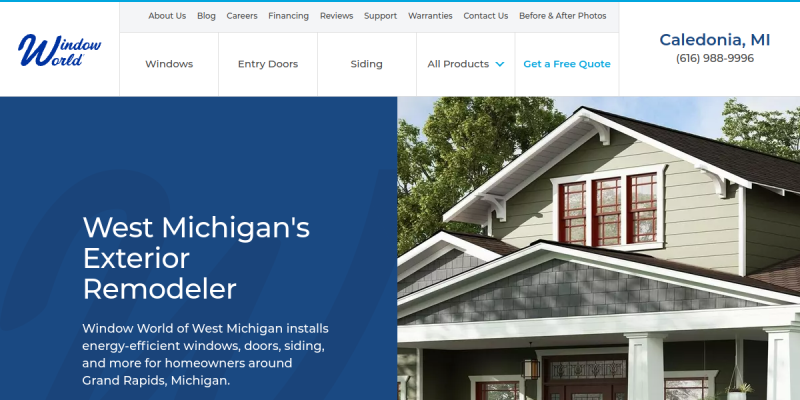 Connect With Window World of West Michigan If You Are Looking For a Roofing Company In Grand Rapids MI website screenshot