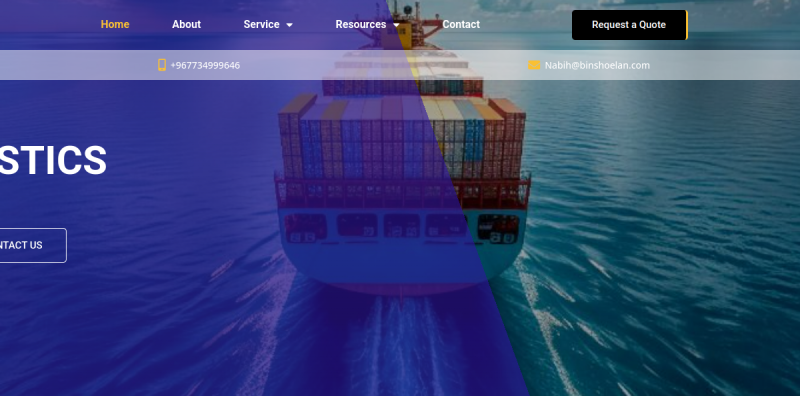 موقع بن شويلان للخدمات اللوجستية والطيران - تصميم سمارت ويب