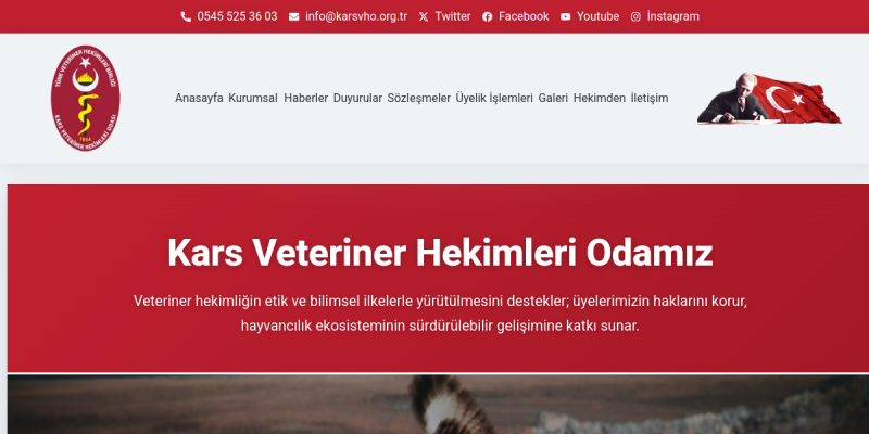 Kars Veteriner Hekimler Odası web sitesi