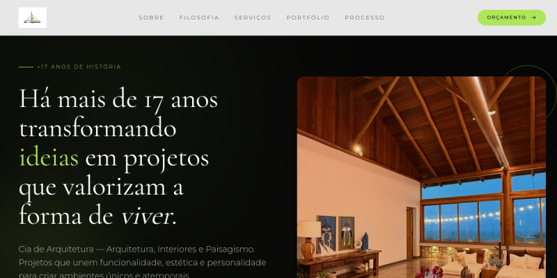 Site Cia da Arquitetura
