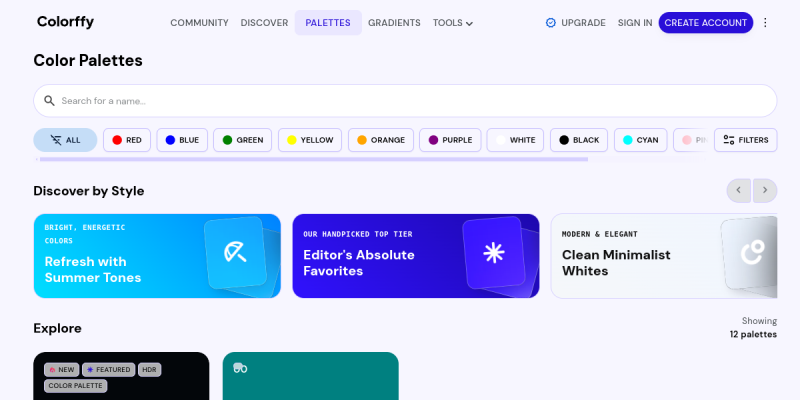 Color palettes