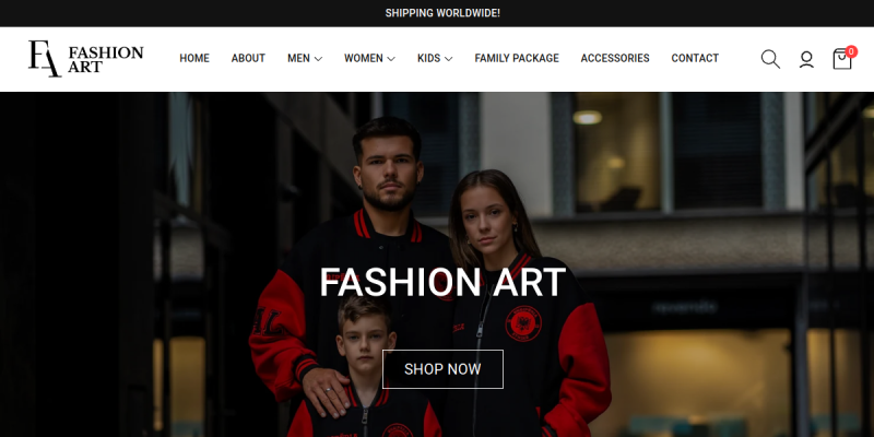 FA Fashion Art website screenshot