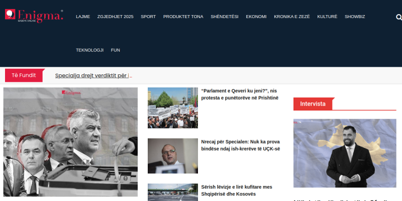 Gazeta Enigma website screenshot