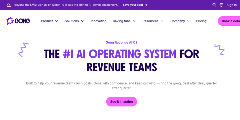 Gong website preview