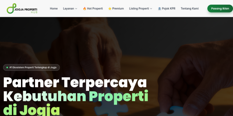 Tampilan website Jogja Properti Hub