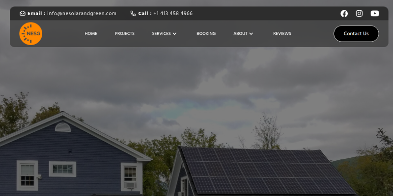 NE Solar + Green website screenshot