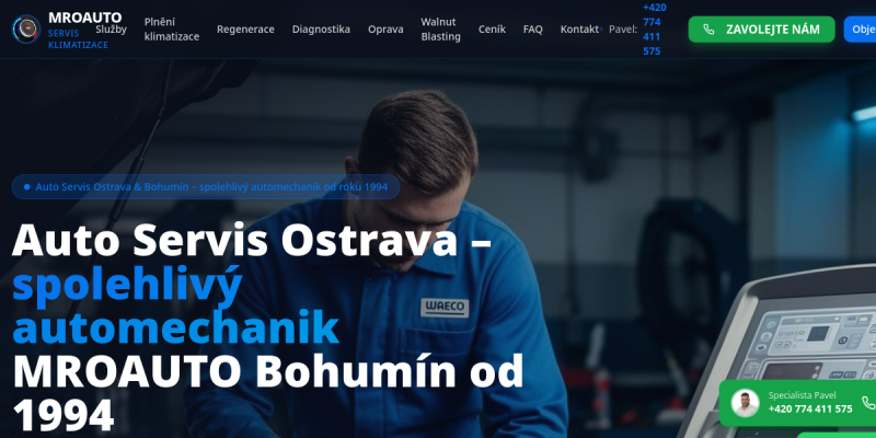Screenshot Plnění klimatizace Ostrava