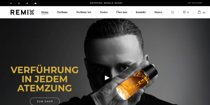 Remix Perfume website screenshot