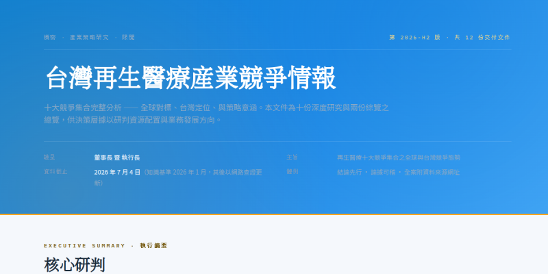 Taiwan Regenerative Medicine Intelligence