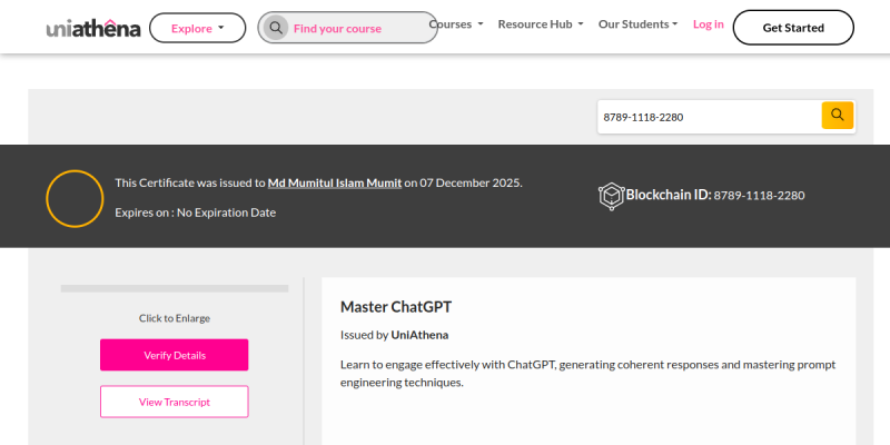 Master ChatGPT certificate preview