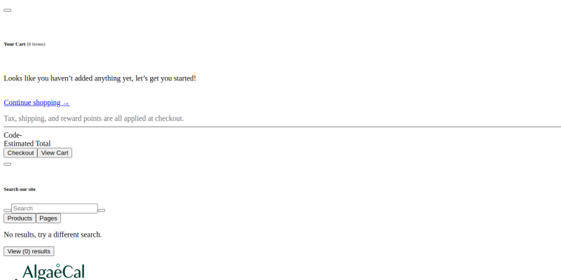 AlgaeCal website screenshot