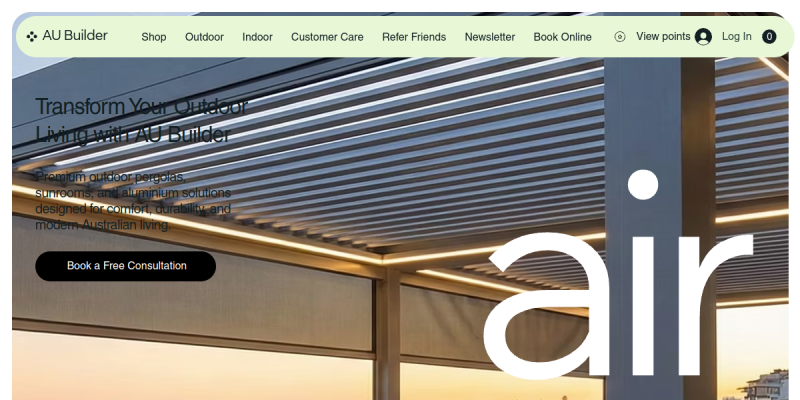 AU Builder website screenshot