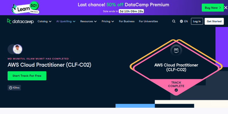 AWS Cloud Practitioner (CLF-C02) certificate preview