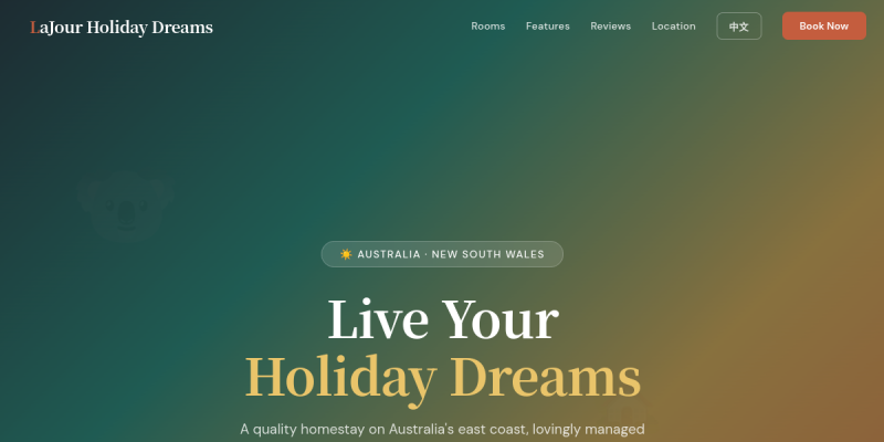 Southern Hemisphere Homestay website screenshot