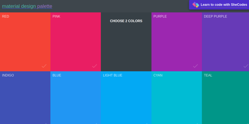 Material Design Color Palette Generator