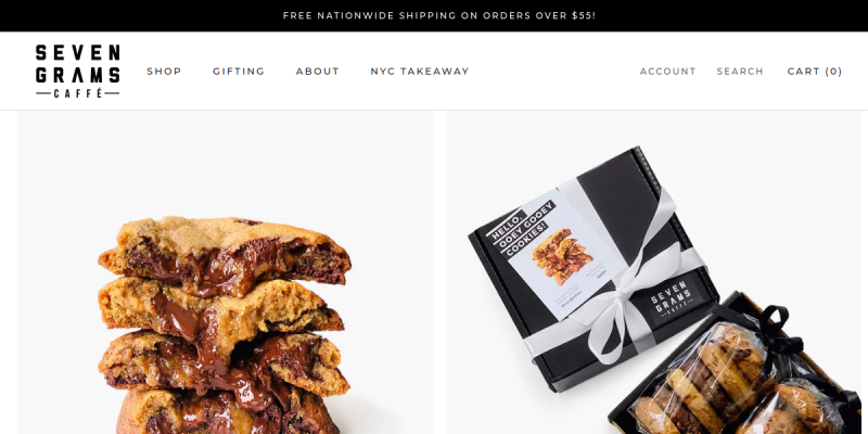 Seven Grams Caffe website screenshot