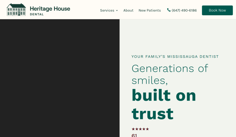 heritagehousedental.ca 웹사이트 미리보기