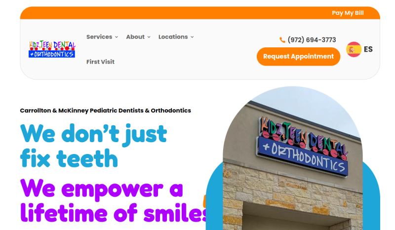 kidzandteendental.com 웹사이트 미리보기