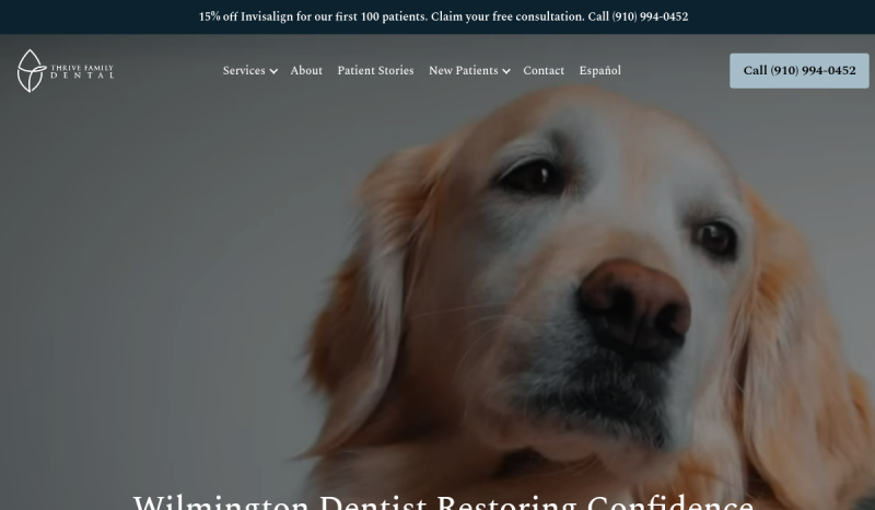 thrivefamilydental.com 웹사이트 미리보기