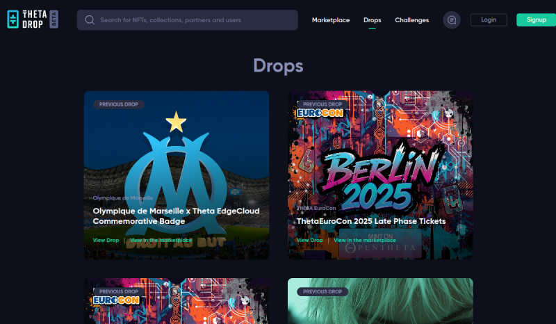 Preview of the ThetaDrop website