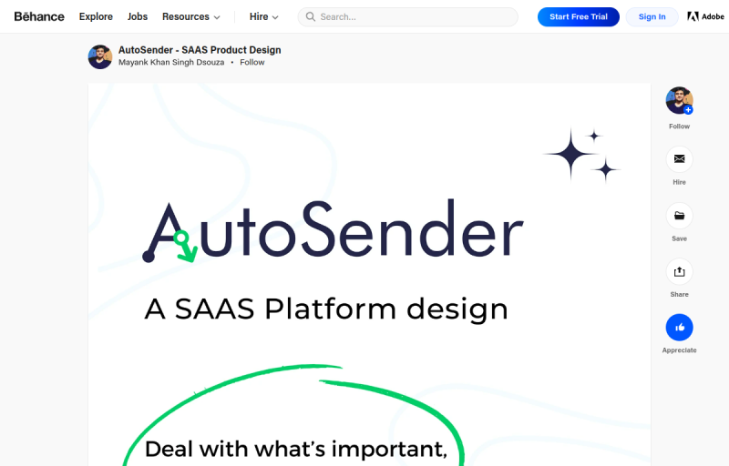 Preview of AutoSender – SAAS Product Design
