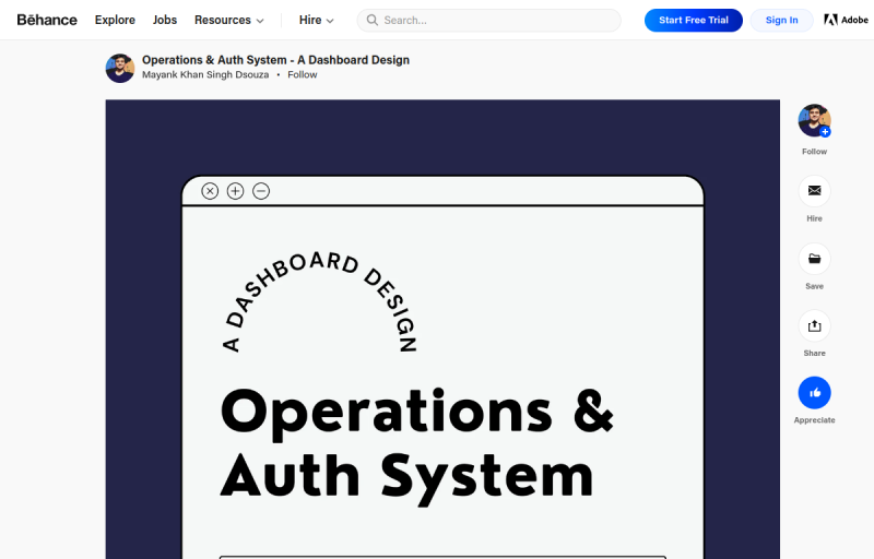 Preview of Operations Auth System – A Dashboard Design