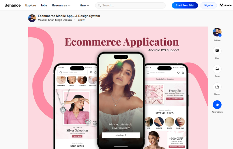 Preview of Ecommerce Mobile App – A Design System