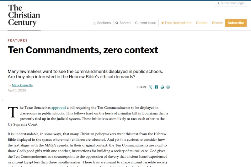 Ten Commandments, Zero Context