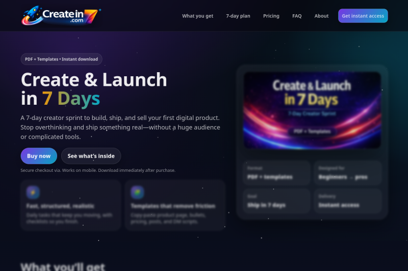 Create in 7 custom-coded website business for sale by SwirlCraft Digital