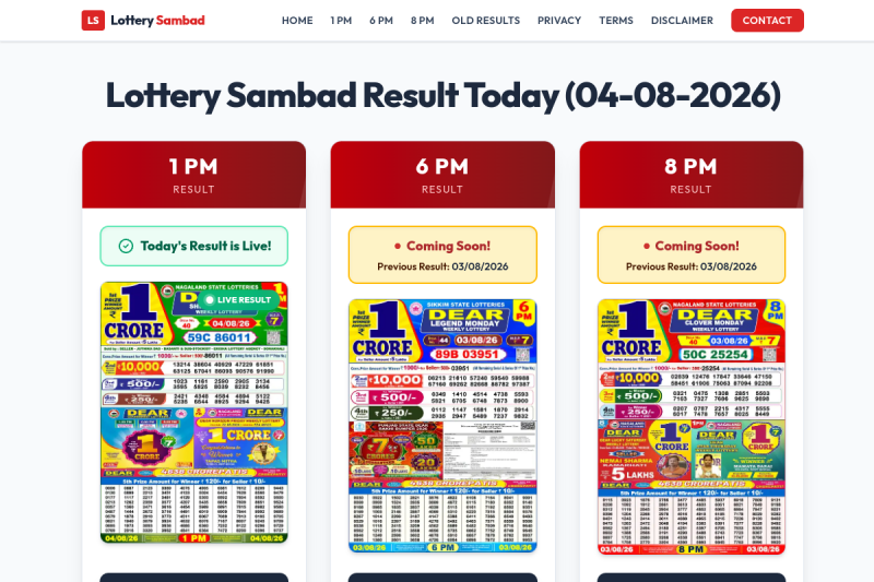 lotterysambadresult.pro website screenshot