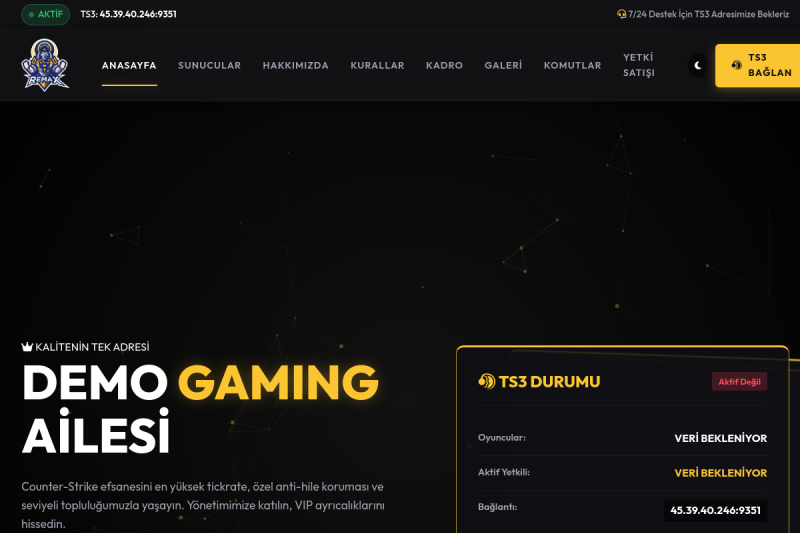 Premium E-Spor ve Oyuncu Topluluğu Web Portalı